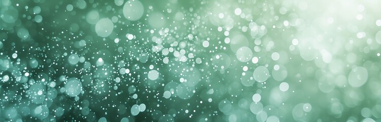 Abstract green and turquoise glitter bokeh background, copy space Generative AI illustration - obrazy, fototapety, plakaty