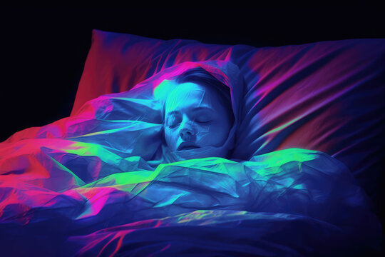 Sleep paralysis neon lights image