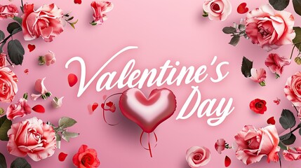 valentine's day greeting card template with handwritten label - happy valentine's day - valentine's day concept