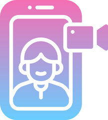 Video call smartphone icon
