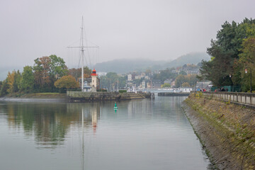 Fototapeta premium Entrance to the harbor in Honfleur, Normandy, France