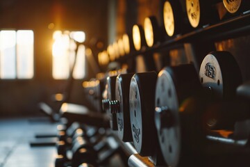Strength in Detail: A Fitness Enthusiast Dedicates to a Gym Workout, Lifting Weights with Determination at a Well-Equipped Gym, Focusing on Altering the Body's Strength.


