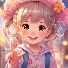 Fototapeta premium Baby Girl Graced by a Radiant Smile