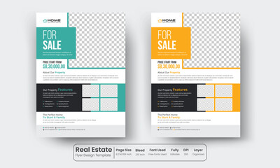 home sale, property sale flyer design template. real estate flyer layout
