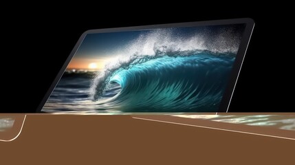Boogie Board Isolated on Transparent Background. neoprene suits facing the beach and the ocean - obrazy, fototapety, plakaty