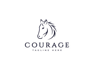 horse logo vector illustration. horse head logo template