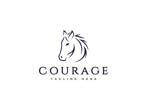 horse logo vector illustration. horse head logo template