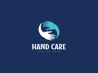 hand logo vector illustration. hand care logo template
