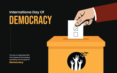 International Day of Democracy, banner, poster, social media post, vector illustration, awareness, observance, 15th September, brochure, flyer, equality, diversity, inclusion, election, voting right