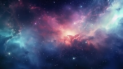 Naklejka premium Colorful_space_galaxy_cloud_nebula._Stary_night_cosmo effect ai generative images