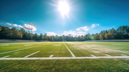 Football field and tennis court next to beautiful villa. Concept of leisure, sport and recreation. Sunny summer day. - obrazy, fototapety, plakaty