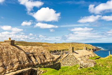 Fototapeta na wymiar views of the gearrannan blackhouse village, and the area surrounding it, Isle of Lewis, Scotland