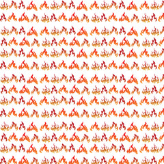 Fototapeta na wymiar Orange fire pattern over white background