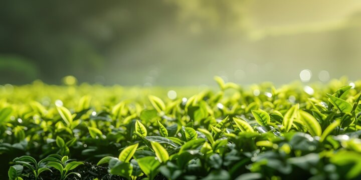 Serene images depicting the organic tea production process