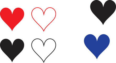 Heart icons set vector