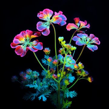 Coriander Flower neon Color AI Generated pictures