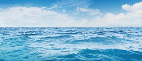 Vast Blue Ocean With Clouds in the Sky
