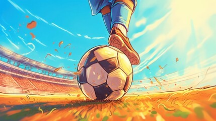 Soccer detailed cartoon illustration. - obrazy, fototapety, plakaty