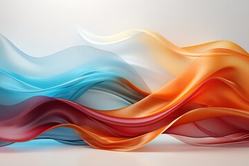Obraz premium colourful Flowing Abstract Waves, Soft curves, Wallpaper