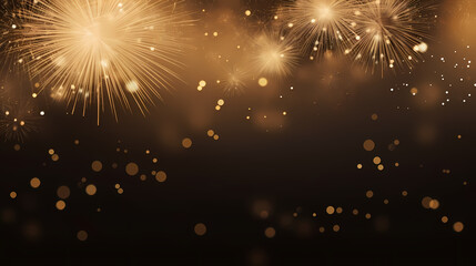 Fototapeta premium Happy New Year, burning fireworks with bokeh light background