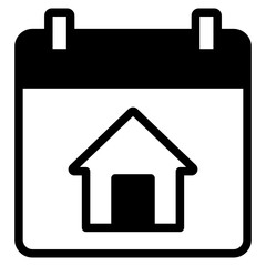 house and calendar, schedule icon