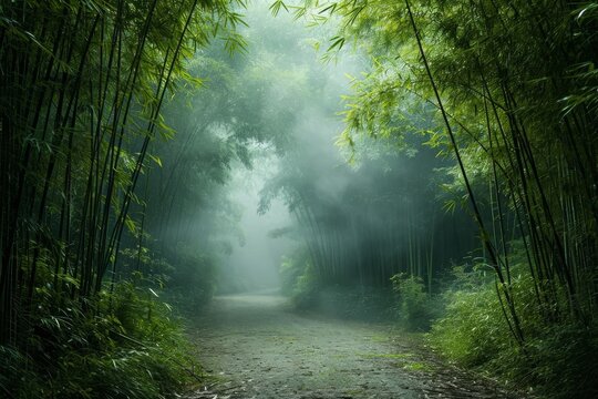 bamboo trees are tall and dense with lush green leaves
