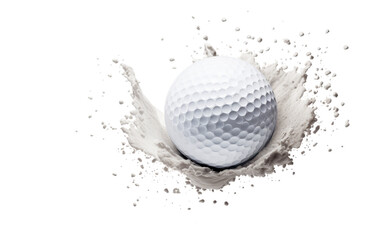 Capturing a Golf Ball in Action Isolated on Transparent Background.
