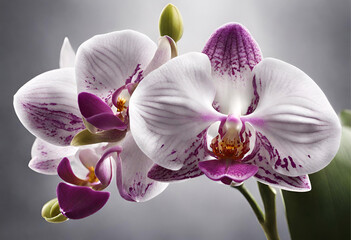 orchid on white background with AI Generative