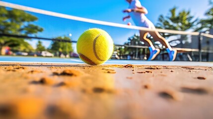 Low angle view of a pickleball game