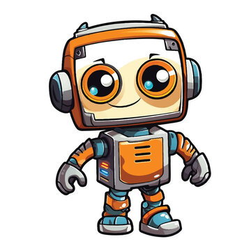 Robot toy cartoon illustration vector