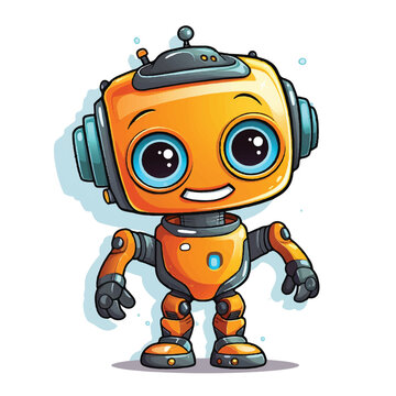 Robot toy cartoon illustration vector