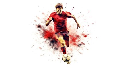 isolated player soccer running with the ball in vector format. - obrazy, fototapety, plakaty