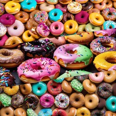 Fototapeta na wymiar Design composition of colorful donuts backgrounds