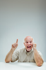 Eureka moment captured in man's ecstatic expression