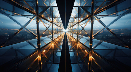 Fototapeta premium Geometric patterns made of building glass