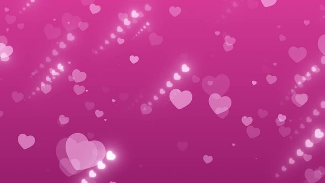 Abstract hearts animation. Love animation, shiny and glitter hearts, glowing particles. Concept: valentine's day, mother's day, birthday, marriage, invitation e-card, love. Many neon hearts background