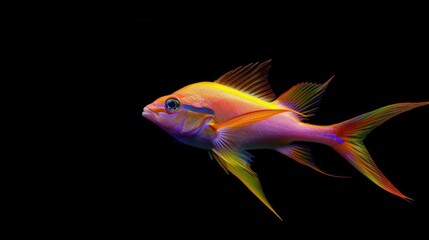 Fototapeta premium Anthias in the solid black background