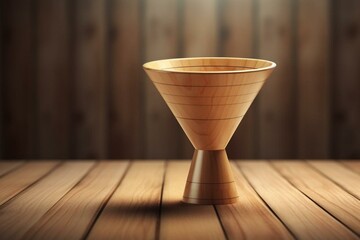 3D illustration of funnel on wooden board. Generative AI
