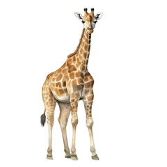 Beautiful Giraffe Watercolor Clipart, Cute Design for Your Project, Ai Generative