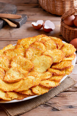 Potato Cakes. Vegetable fritters, draniki. Vegetable pancakes