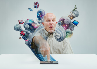 Man's tap releases digital wonders from smart phone