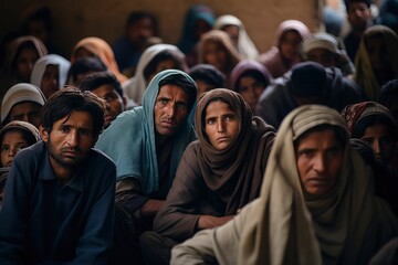 Fototapeta premium Group of People Sitting Together in Shared Space