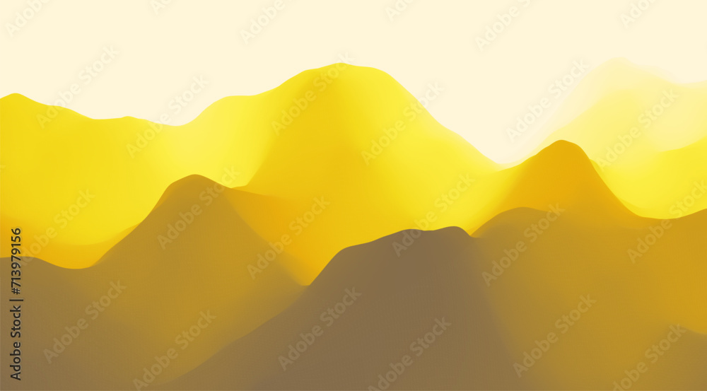 Wall mural Landscape with mountains. Sunset. Mountainous terrain. Abstract background. Vector illustration. 