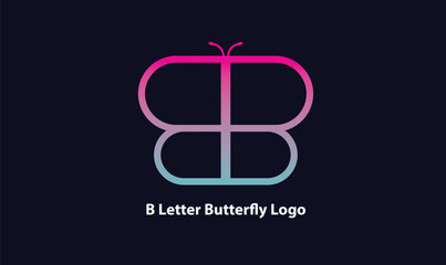 Letter B Butterfly Logo