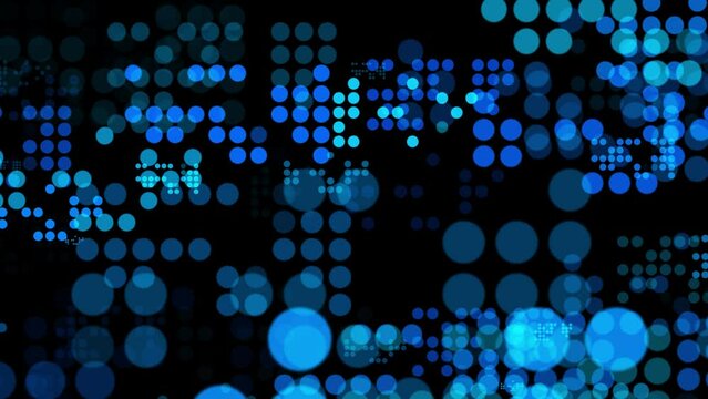 Motion graphic 4K flying into digital technologic pattern.3D Big Data Digital pattern square with futuristic matrix. Binary code particles network. Technological and connection motion background.