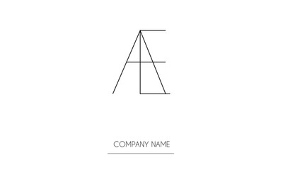 AE or EA Logo Design Vector Art Illustration Minimal Design