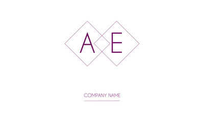 AE or EA Logo Design Vector Art Illustration Minimal Design