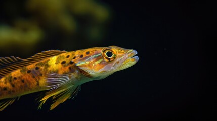 Goby in the solid black background