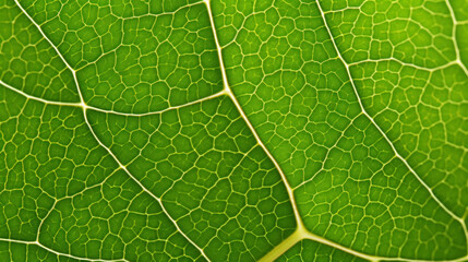 Fresh green leaf texture macro close-up. Generative AI