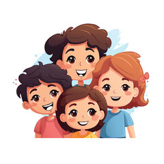 Happy Smiling Kids illustration vector